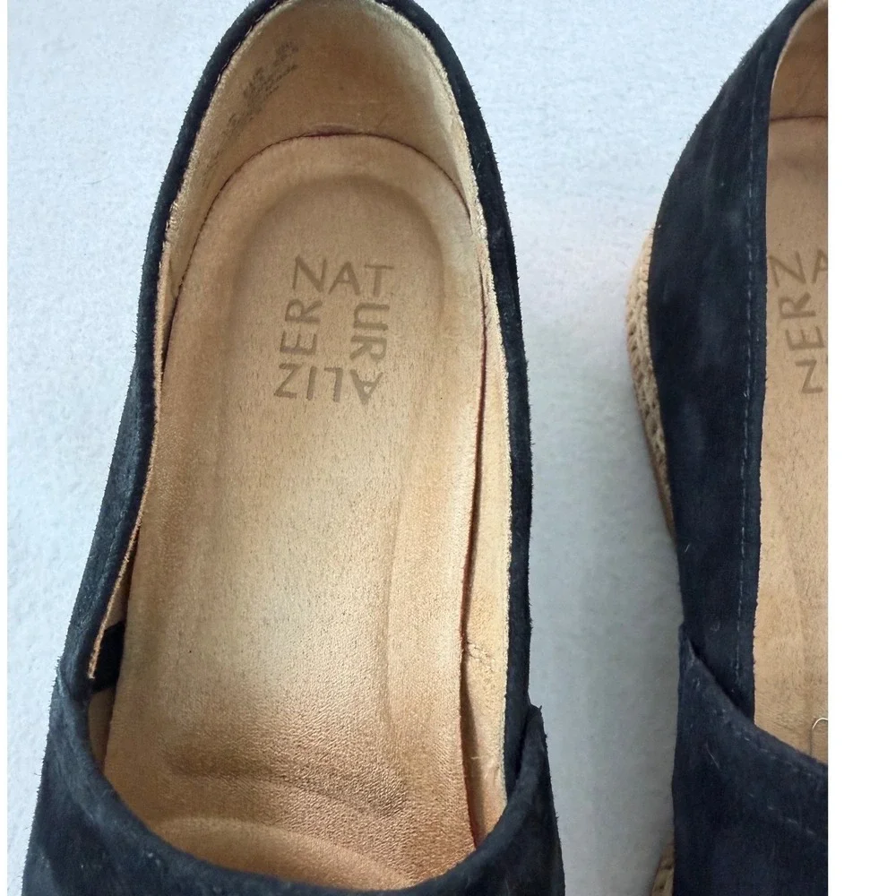 Naturalizer Black Suede Espadrille Platform Loafers‎ Boho Minimalist Shoes 9.5M